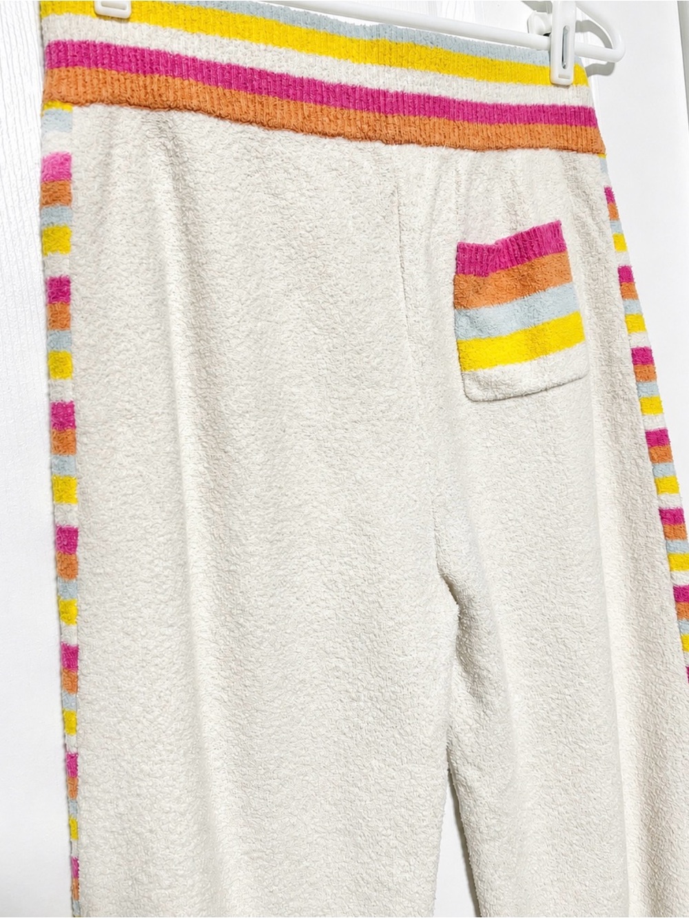 LoveShackFancy Barnett towel Pants Malibu Sunset Striped Terry M - Picture 3 of 4